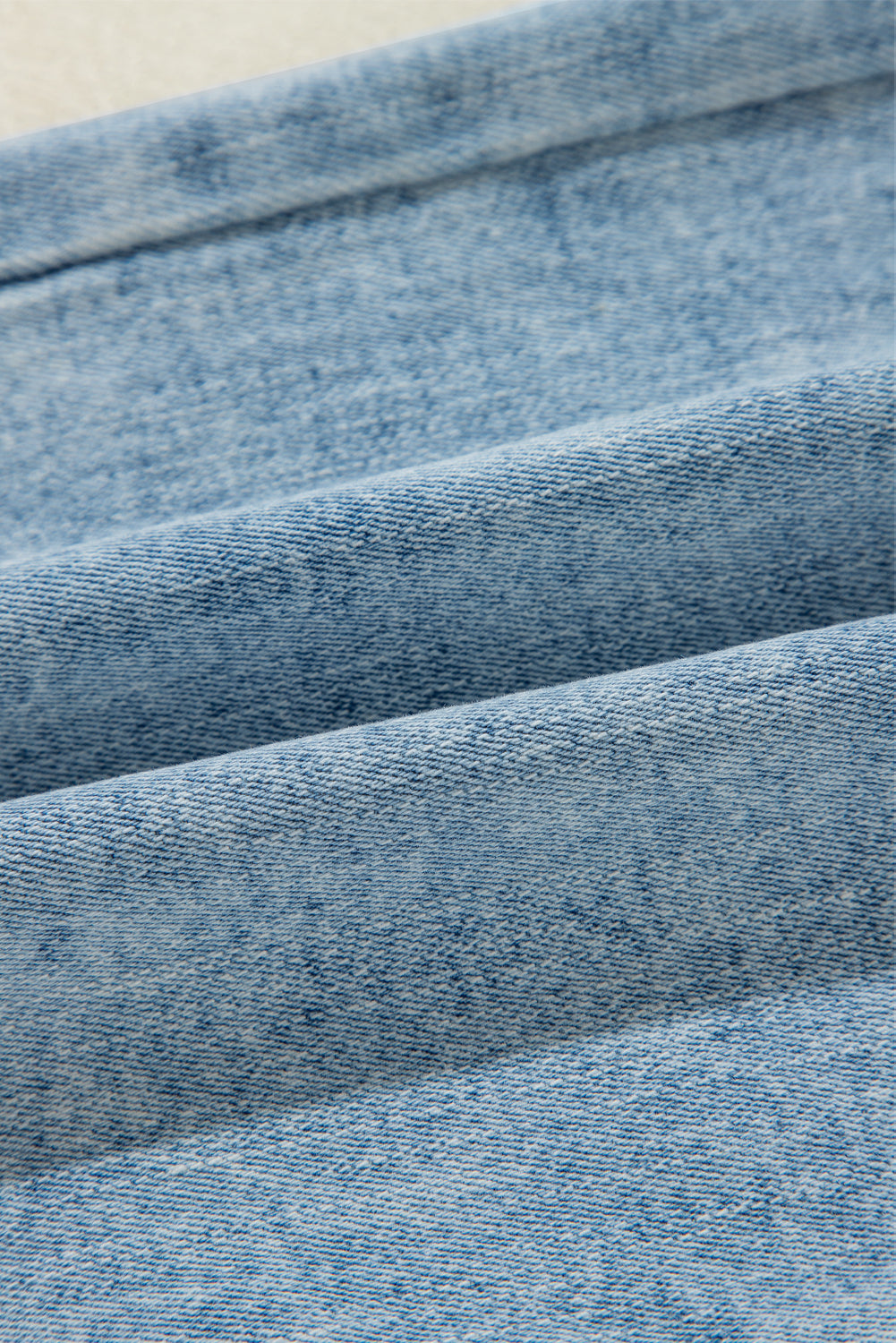 Light Blue Distressed Ripped Raw Hem Straight Jeans Jeans JT's Designer Fashion