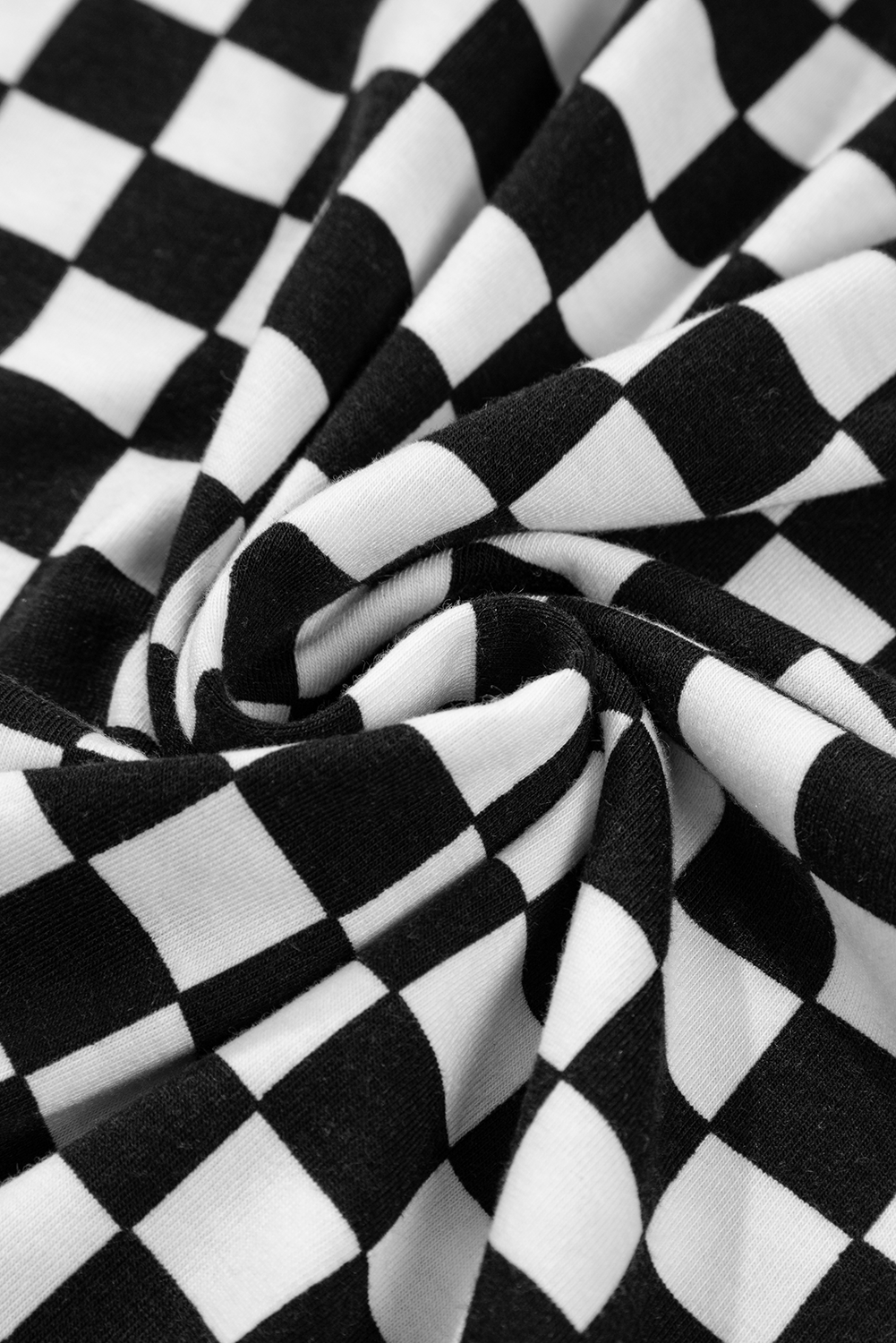 Black Checkered Print Pocketed Wide Leg Jumpsuit Jumpsuits & Rompers JT's Designer Fashion