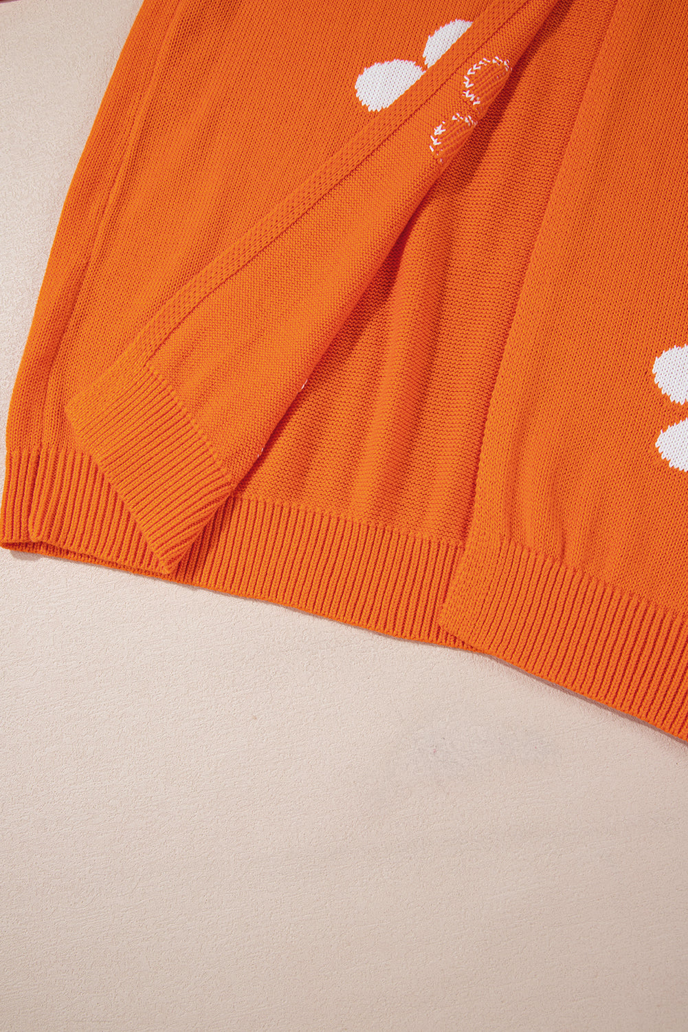 Orange Flower Pattern Drop Shoulder Plus Size Cardigan Plus Size Sweaters & Cardigans JT's Designer Fashion