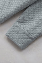 Gray Retro Quilted Flap Pocket Button Shacket Jackets JT's Designer Fashion