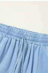Myosotis Drawstring High Waist Wide Leg Denim Pants Pants & Culotte JT's Designer Fashion