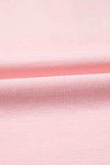 Pink Colorblock Long Sleeve Buttons Henley Top Long Sleeve Tops JT's Designer Fashion