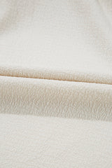 White Textured Ruffled Puff Sleeve Loose Dress Mini Dresses JT's Designer Fashion