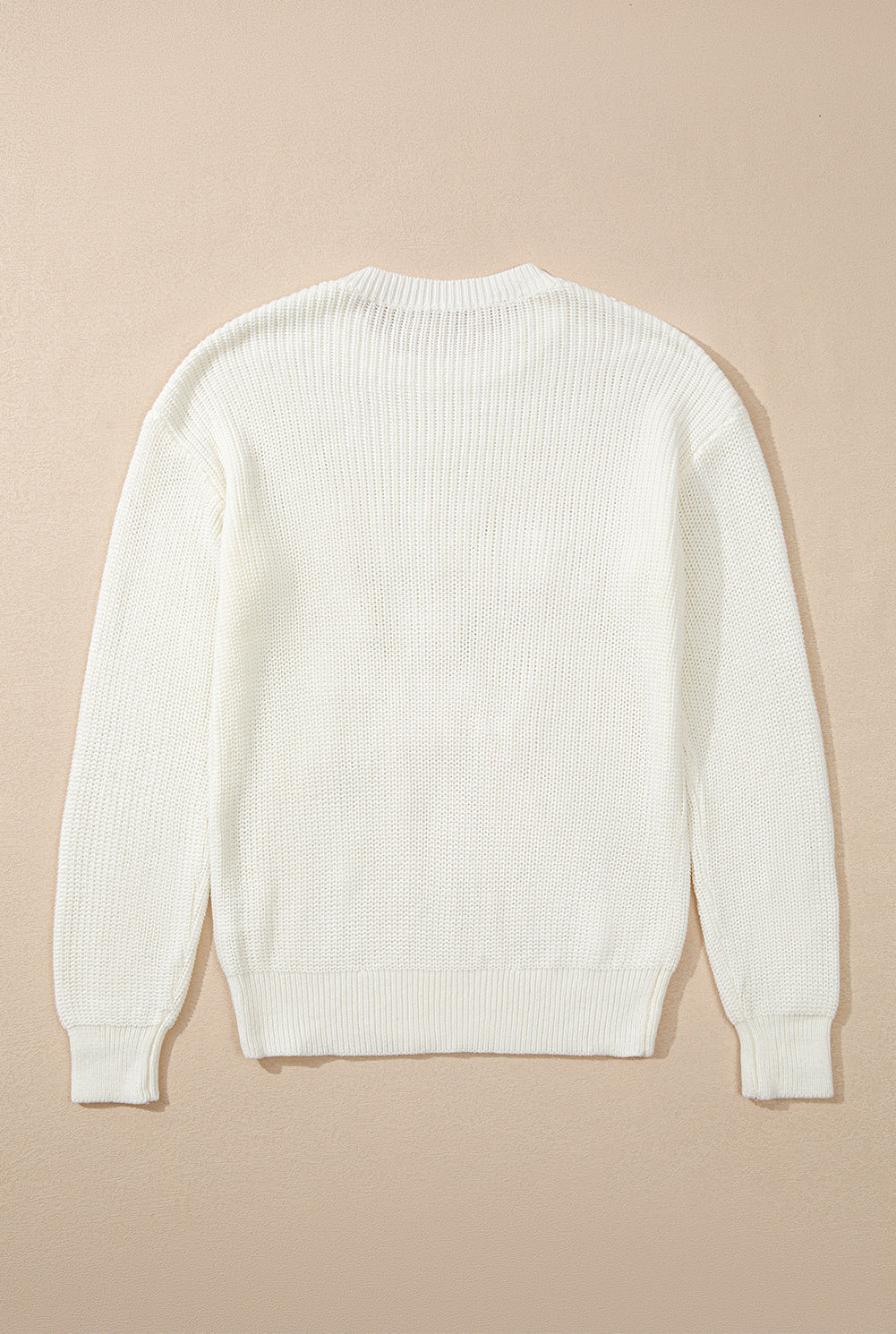 White Striped Merry Bright Letter Christmas Sweater Sweaters JT's Designer Fashion