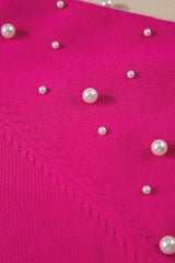 Strawberry Pink Pearled Decor Raglan Sleeve Plus Size Sweater Plus Size Sweaters & Cardigans JT's Designer Fashion