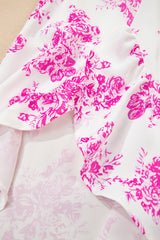 Rose Boho Floral High Waist Ruffle Split Maxi Skirt Skirts & Petticoat JT's Designer Fashion