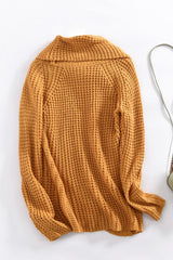 Mustard Buttoned Wrap Turtleneck Sweater Sweaters & Cardigans JT's Designer Fashion