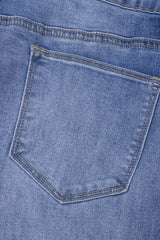 Beau Blue Tailored Center Seam Detail Straight Loose High Rise Jeans Jeans JT's Designer Fashion