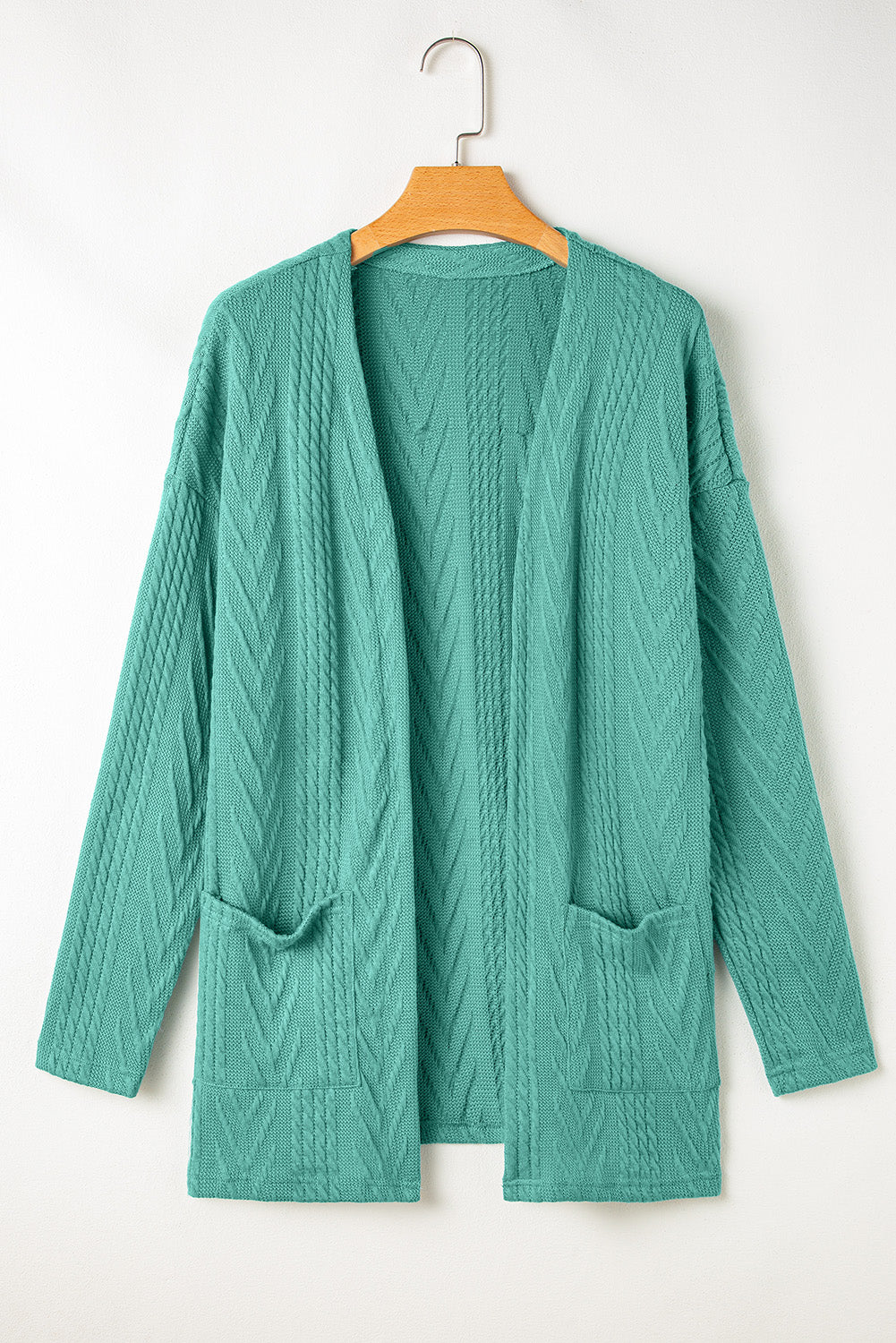 Canton Solid Textured Open Front Cardigan with Pocket Cardigans JT's Designer Fashion