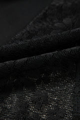 Black Boho Lace Patchwork Wide Leg High Waist Pants Pants & Culotte JT's Designer Fashion