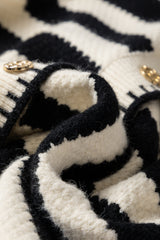 Black Stripe Chic Golden Button Cardigan Sweater Cardigans JT's Designer Fashion