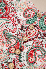 Multicolour Plus Size Paisley Print Sleeveless V Neck Jogger Jumpsuit Plus Size Bottoms JT's Designer Fashion