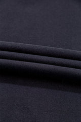 Black Plain Drop Shoulder Crewneck Pullover Sweatshirt Sweatshirts & Hoodies JT's Designer Fashion