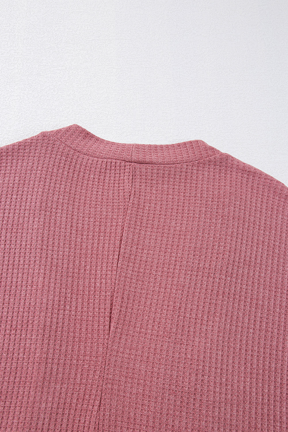Mineral Red Solid Color Waffle Knit Cardigan with Pocket Cardigans JT's Designer Fashion