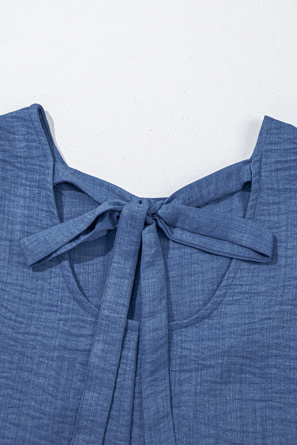 Ashleigh Blue Knot Scoop Back Ruffle Hem Sleeveless Mini Dress Mini Dresses JT's Designer Fashion
