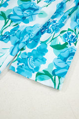 Green Floral Frilled Collar Three Quarters Sleeve Elegant Shirt Blouses & Shirts JT's Designer Fashion