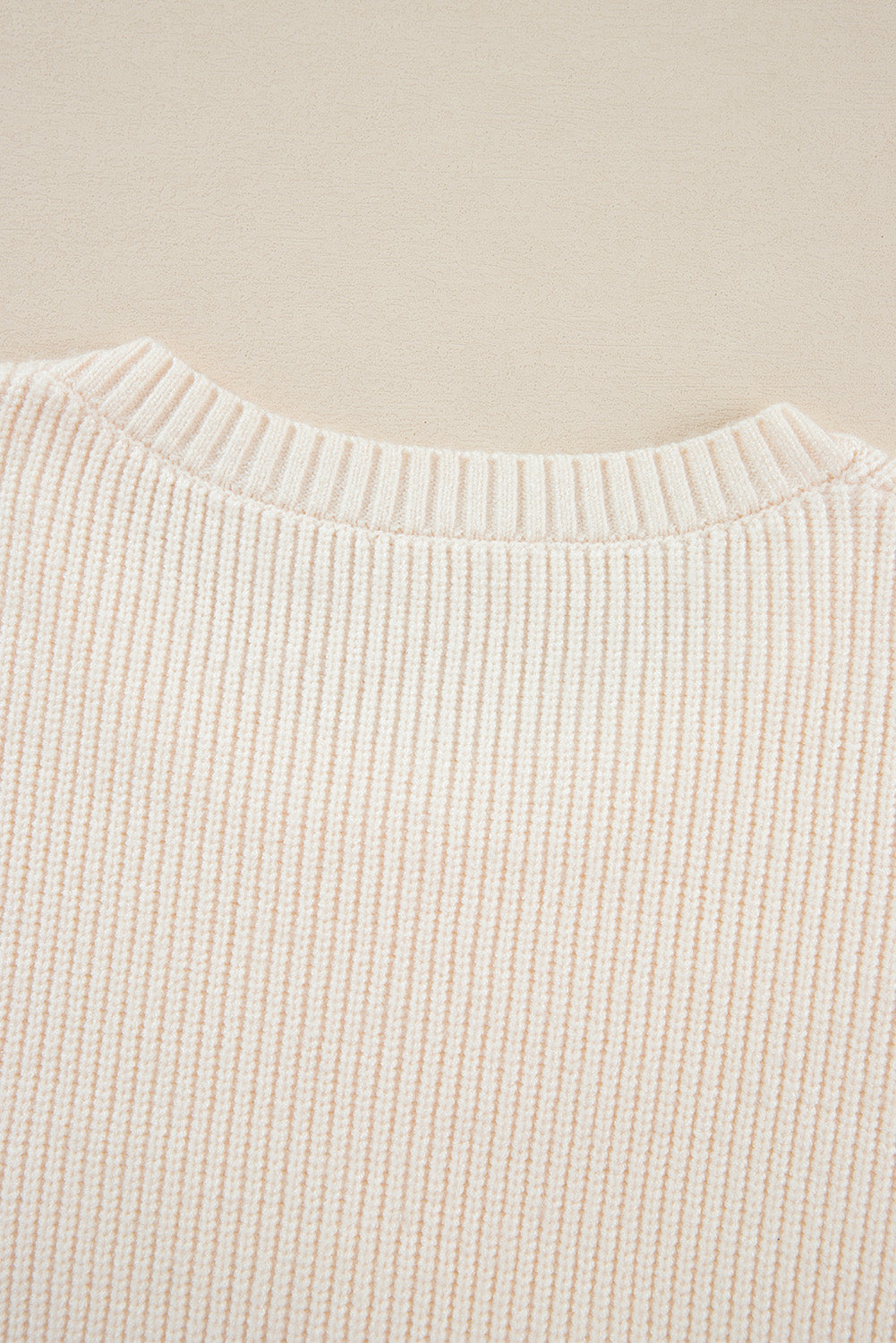 Beige Tinsel Holly Jolly Graphic Classic Sweater Sweaters JT's Designer Fashion