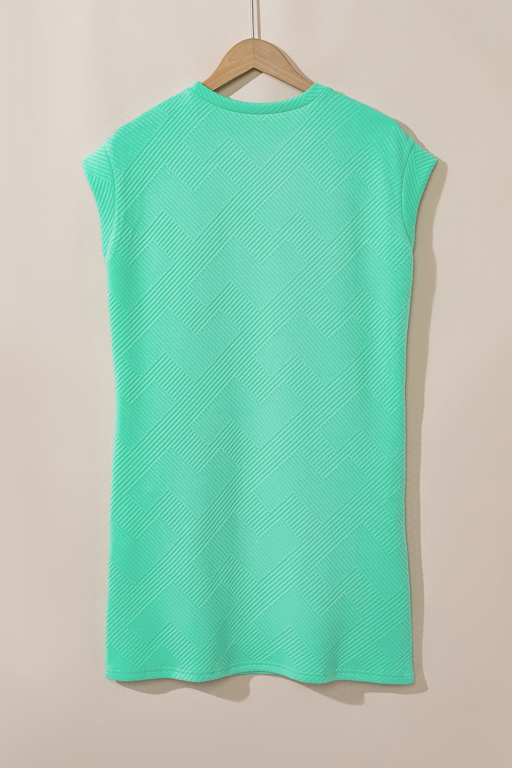 Mint Green Textured Cap Sleeve T Shirt Dress T Shirt Dresses JT's Designer Fashion