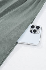 Mist Green Frilled Gathered Seam Round Neck T Shirt Dress T Shirt Dresses JT's Designer Fashion