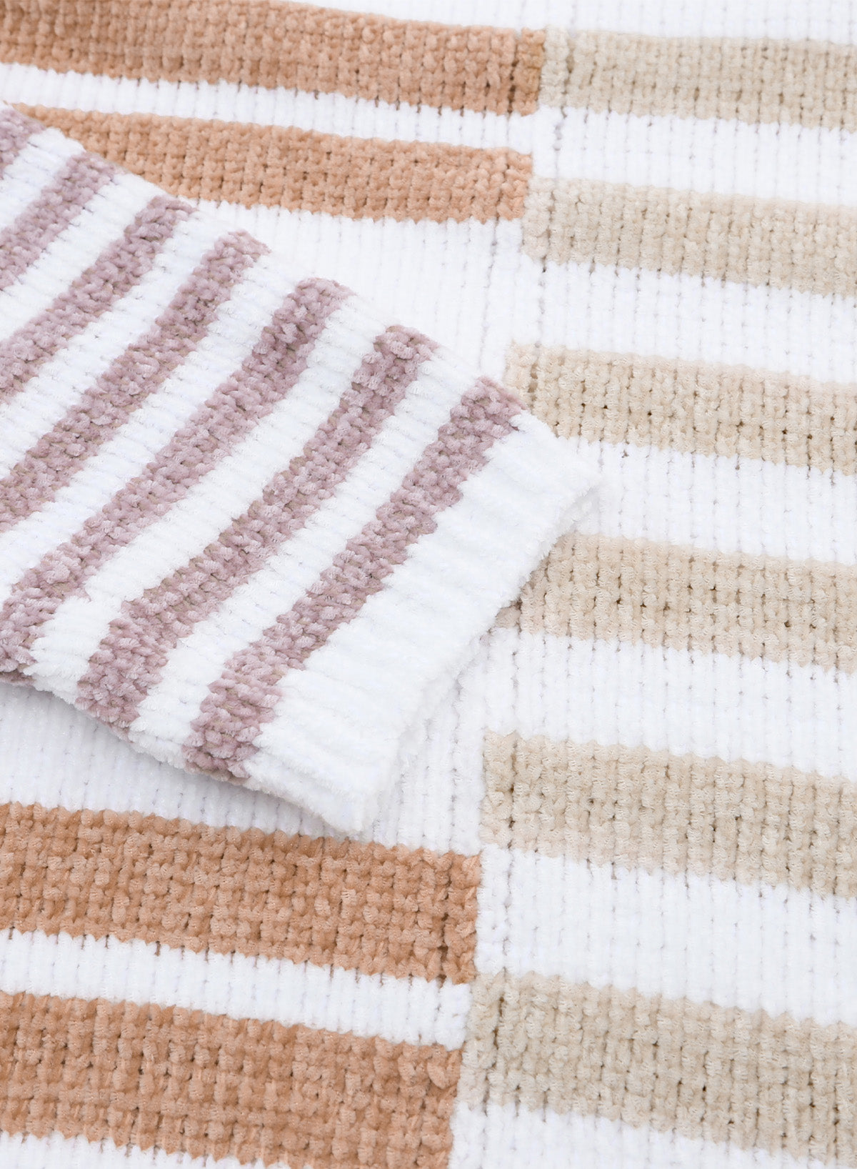 Stripe Blocked Drop Shoulder Slouchy Sweater Sweaters JT's Designer Fashion