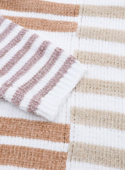 Stripe Blocked Drop Shoulder Slouchy Sweater Sweaters JT's Designer Fashion