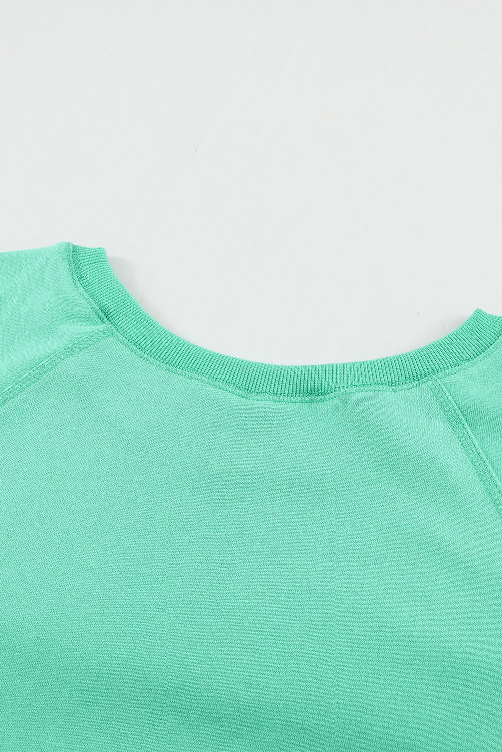 Green French Terry Cotton Blend Pullover Sweatshirt Sweatshirts & Hoodies JT's Designer Fashion
