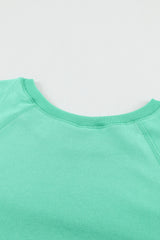 Green French Terry Cotton Blend Pullover Sweatshirt Sweatshirts & Hoodies JT's Designer Fashion