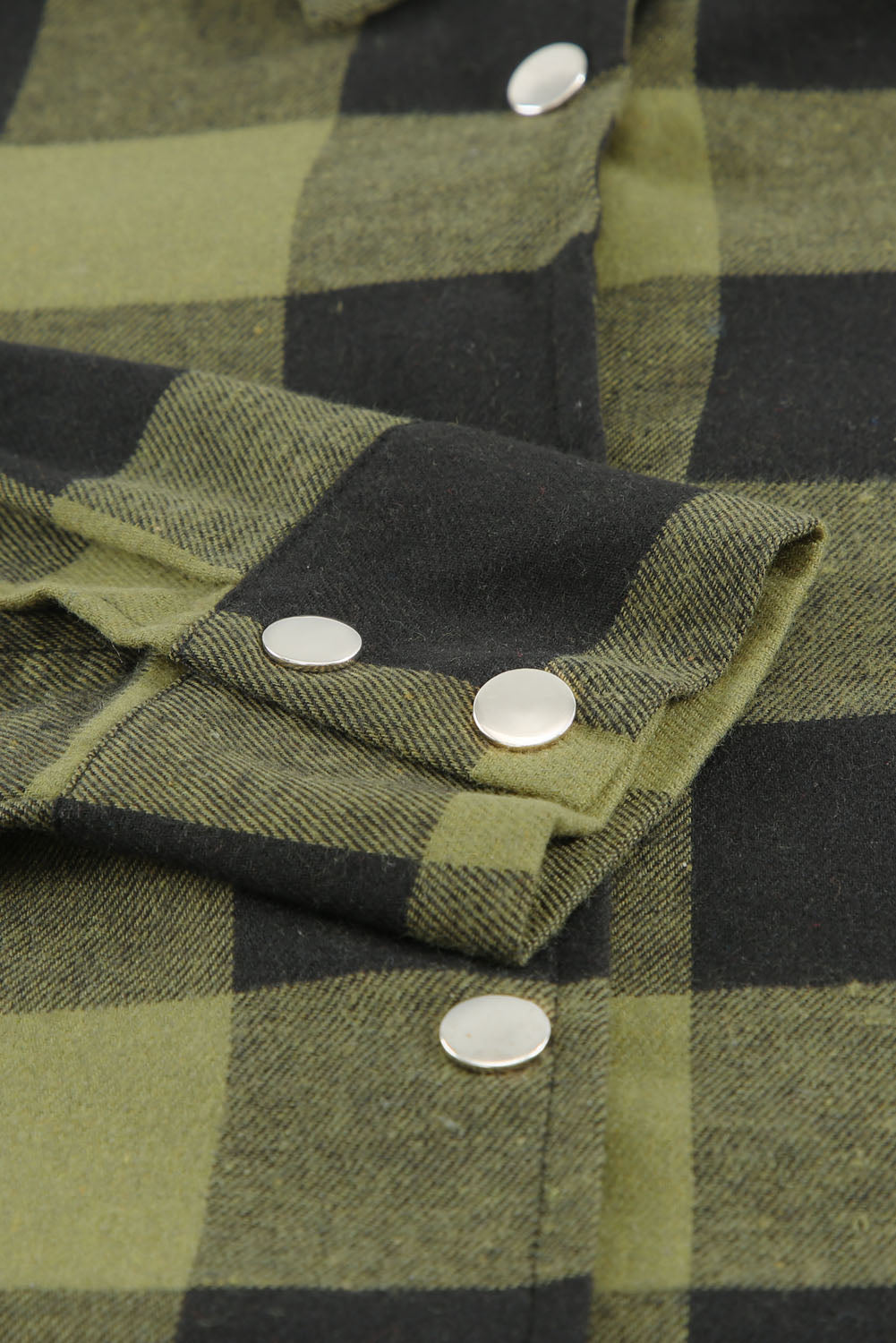 Green Turn-down Collar Plaid Shirt Coat Coats JT's Designer Fashion