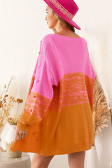 Multicolor Pompom Color Block Open Front Cardigan Sweaters & Cardigans JT's Designer Fashion