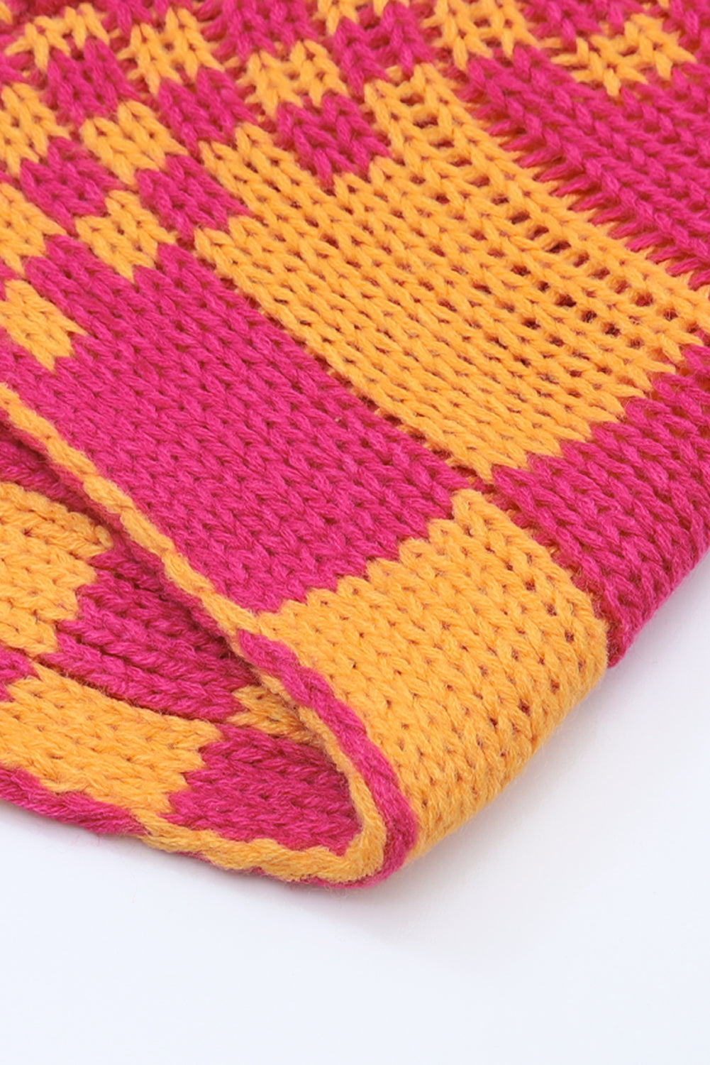 Multicolor Open Front Mixed Checkered Pattern Knit Cardigan Sweaters & Cardigans JT's Designer Fashion