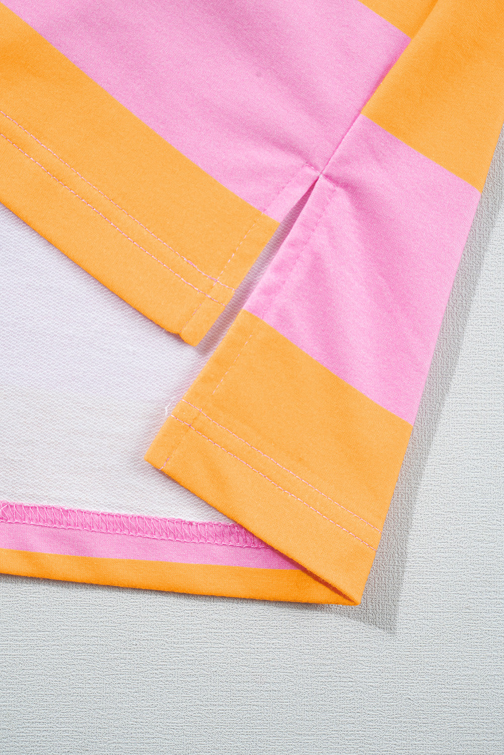 Yellow Stripe Color Block Polo Collar Sweatshirt Sweatshirts & Hoodies JT's Designer Fashion