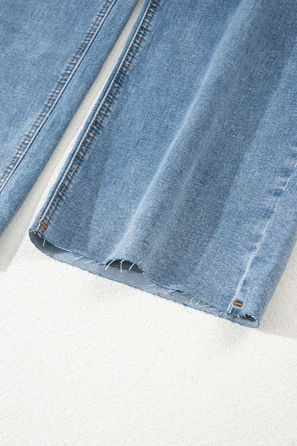Blue Mid Rise Asymmetrical Waist Wide Leg Jeans Jeans JT's Designer Fashion