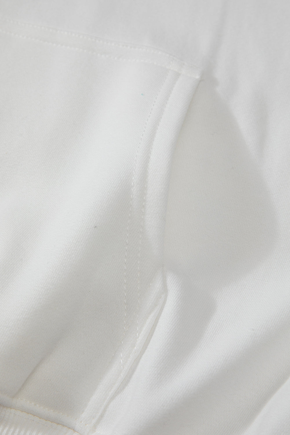 White Fleece Lined Kangaroo Pocket Drawstring Chunky Hoodie Sweatshirts & Hoodies JT's Designer Fashion