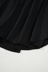 Black Drawstring High Waist Lined Tennis Skorts Skirts & Petticoat JT's Designer Fashion
