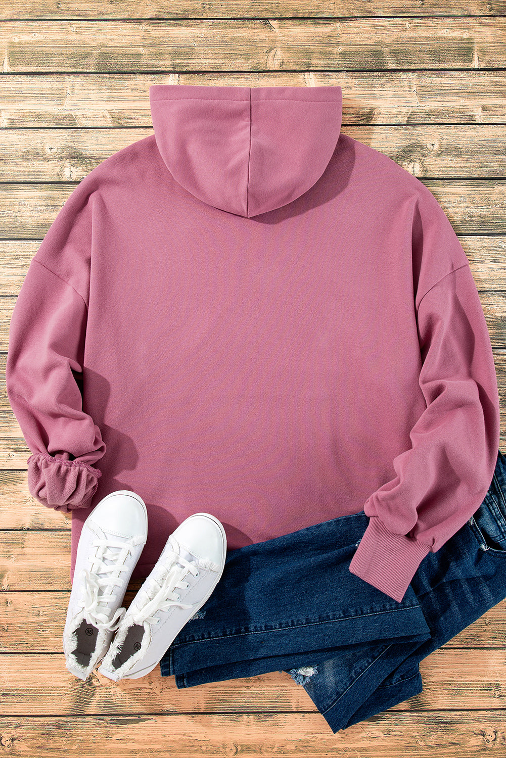 Valerian Fleece Lined Half Zipper Kangaroo Pockets Loose Hoodie Sweatshirts & Hoodies JT's Designer Fashion