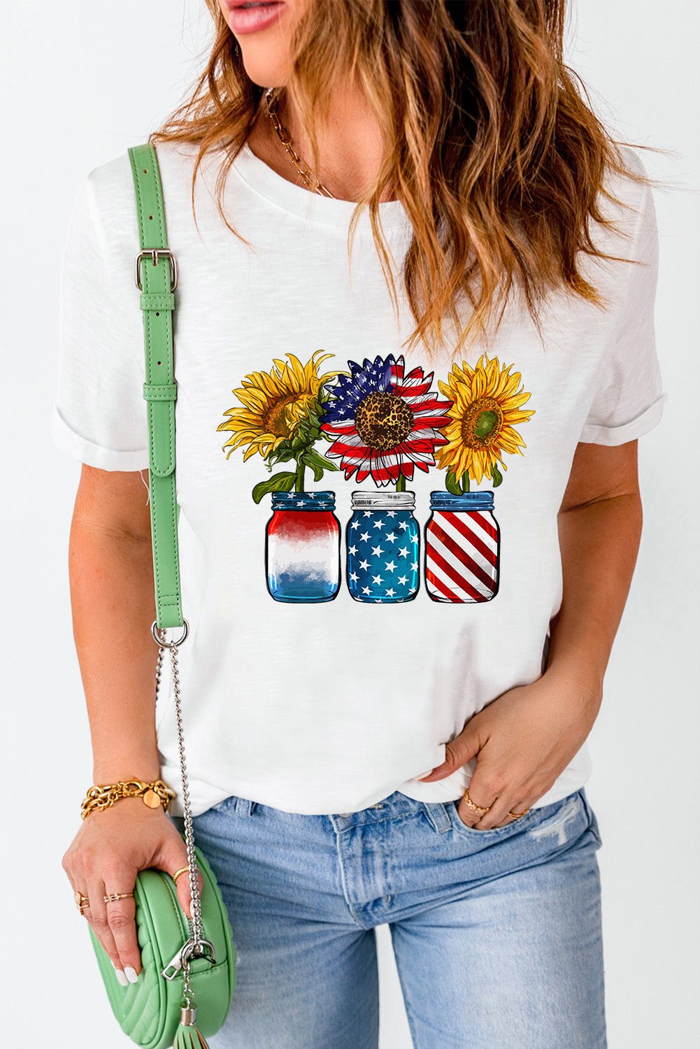 Graphic Round Neck Short Sleeve T-Shirt Graphic Tees JT's Designer Fashion