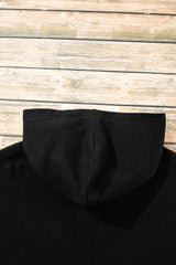 Black Fleece Lined Half Zipper Kangaroo Pockets Loose Hoodie Sweatshirts & Hoodies JT's Designer Fashion