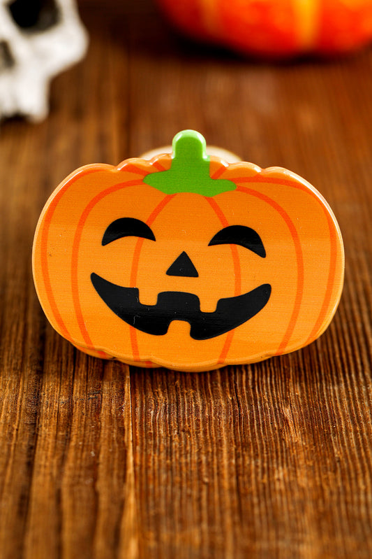 Orange Halloween Pumpkin Face Hair Claw Headwear JT's Designer Fashion