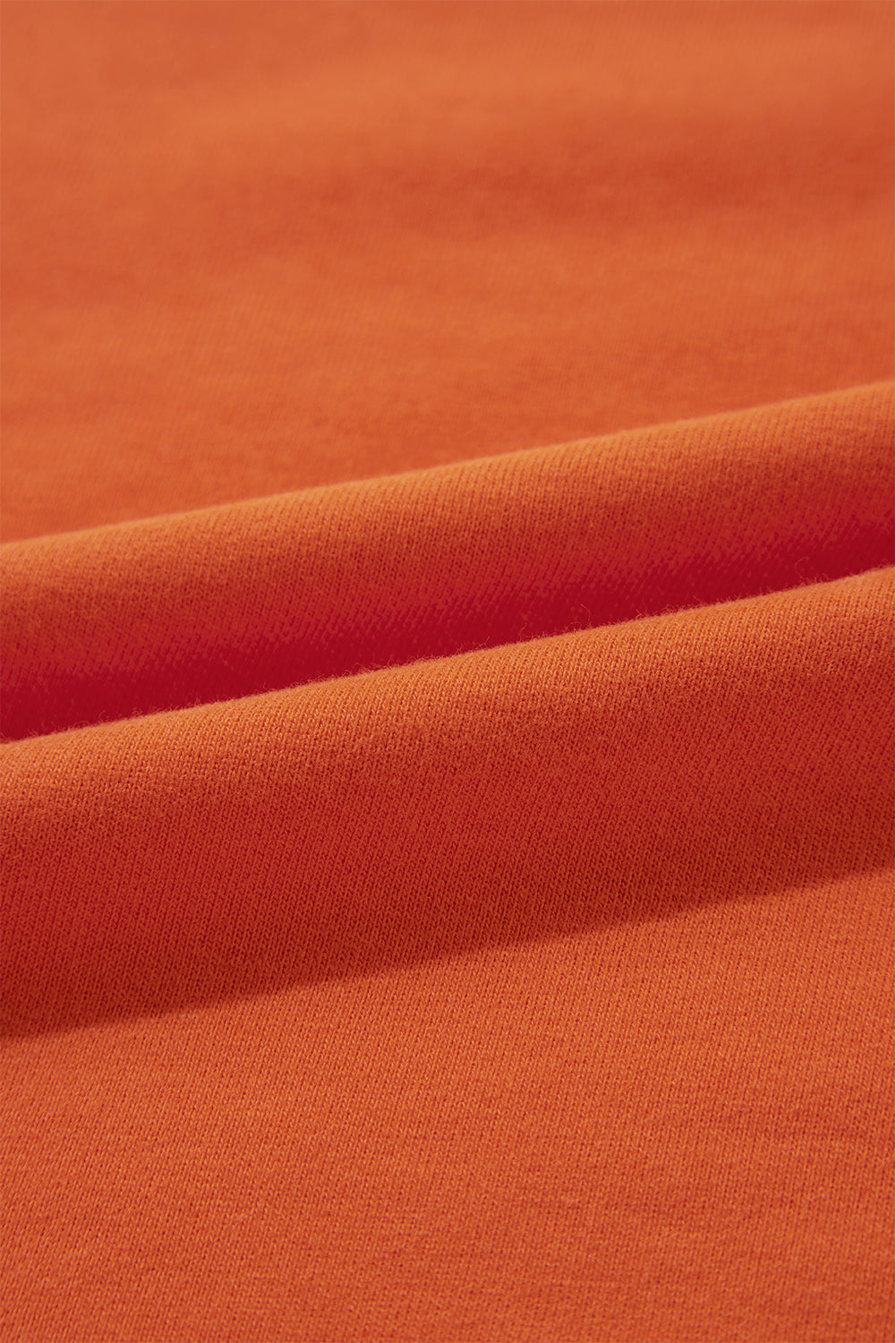 Orange Plain Drop Shoulder Crewneck Pullover Sweatshirt Sweatshirts & Hoodies JT's Designer Fashion