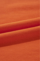 Orange Plain Drop Shoulder Crewneck Pullover Sweatshirt Sweatshirts & Hoodies JT's Designer Fashion