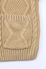 Beige Front Pockets Buttons Textured Cardigan Sweaters & Cardigans JT's Designer Fashion