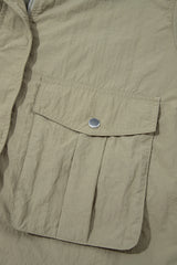 Laurel Green Zipped Pocket Cropped Hooded Utility Jacket Jackets JT's Designer Fashion