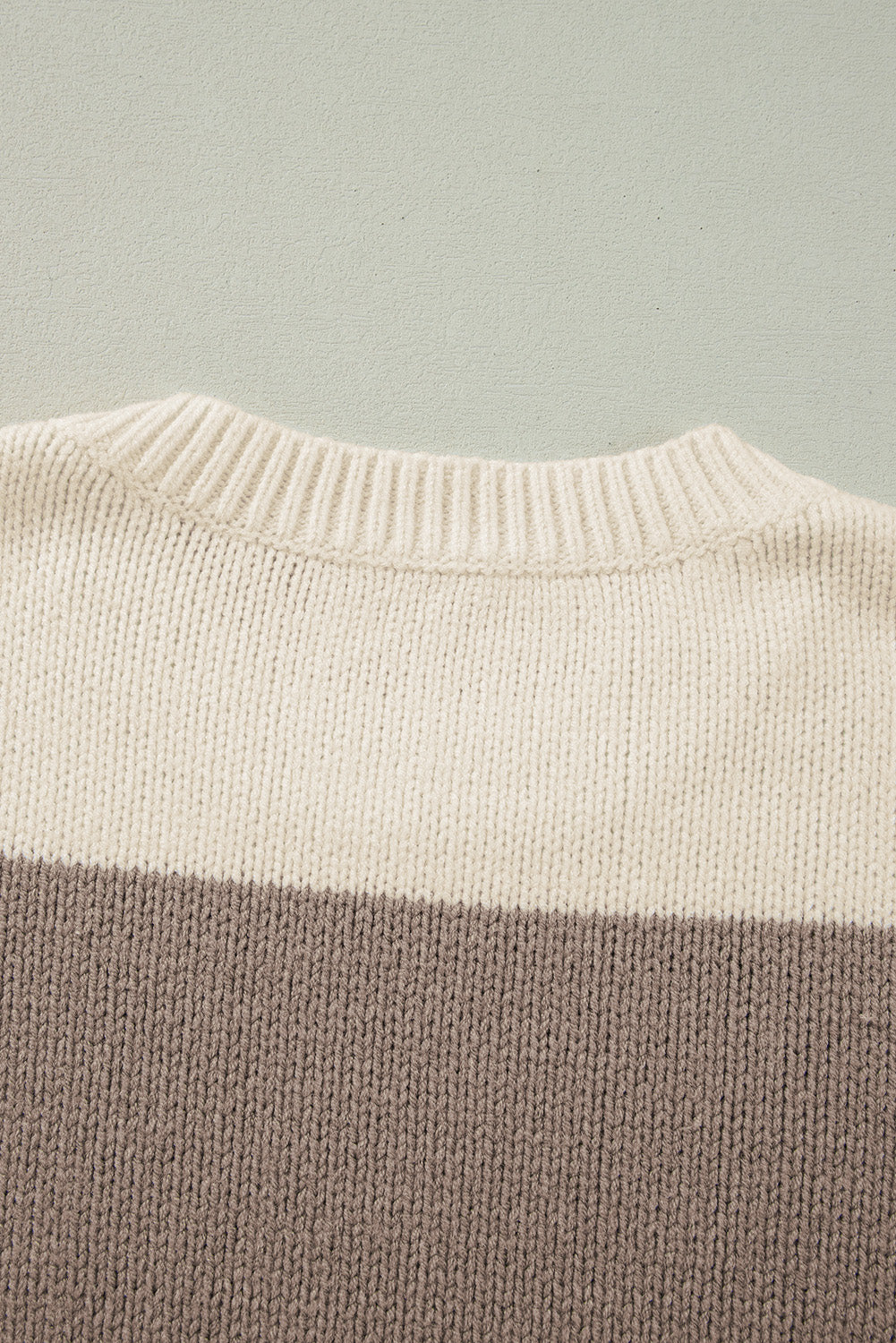 Simply Taupe Colorblock Loose Pullover Sweater Sweaters JT's Designer Fashion