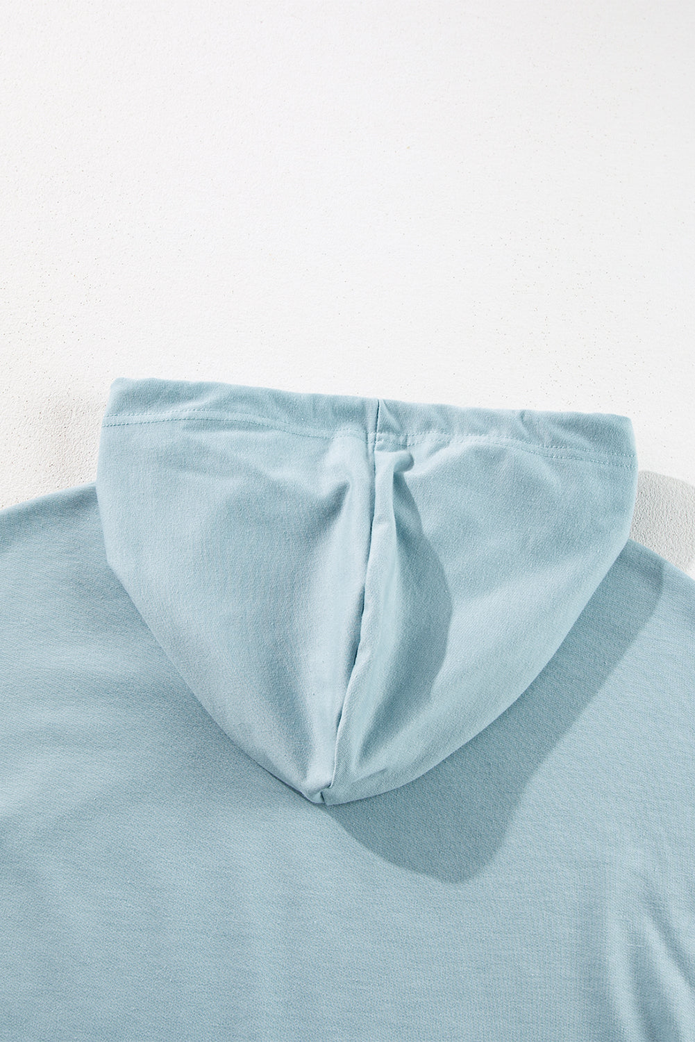 Iceland Blue Solid Ruffled Hem Loose Fit Tunic Hoodie Sweatshirts & Hoodies JT's Designer Fashion