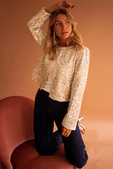 Golden Fleece Sequined Open Front Cropped Jacket Jackets JT's Designer Fashion