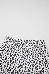 White Leopard Frayed Hem Denim Shorts Bottoms JT's Designer Fashion
