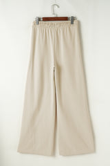 Apricot Loop Drawstring Casual Wide Leg Pants Pants & Culotte JT's Designer Fashion