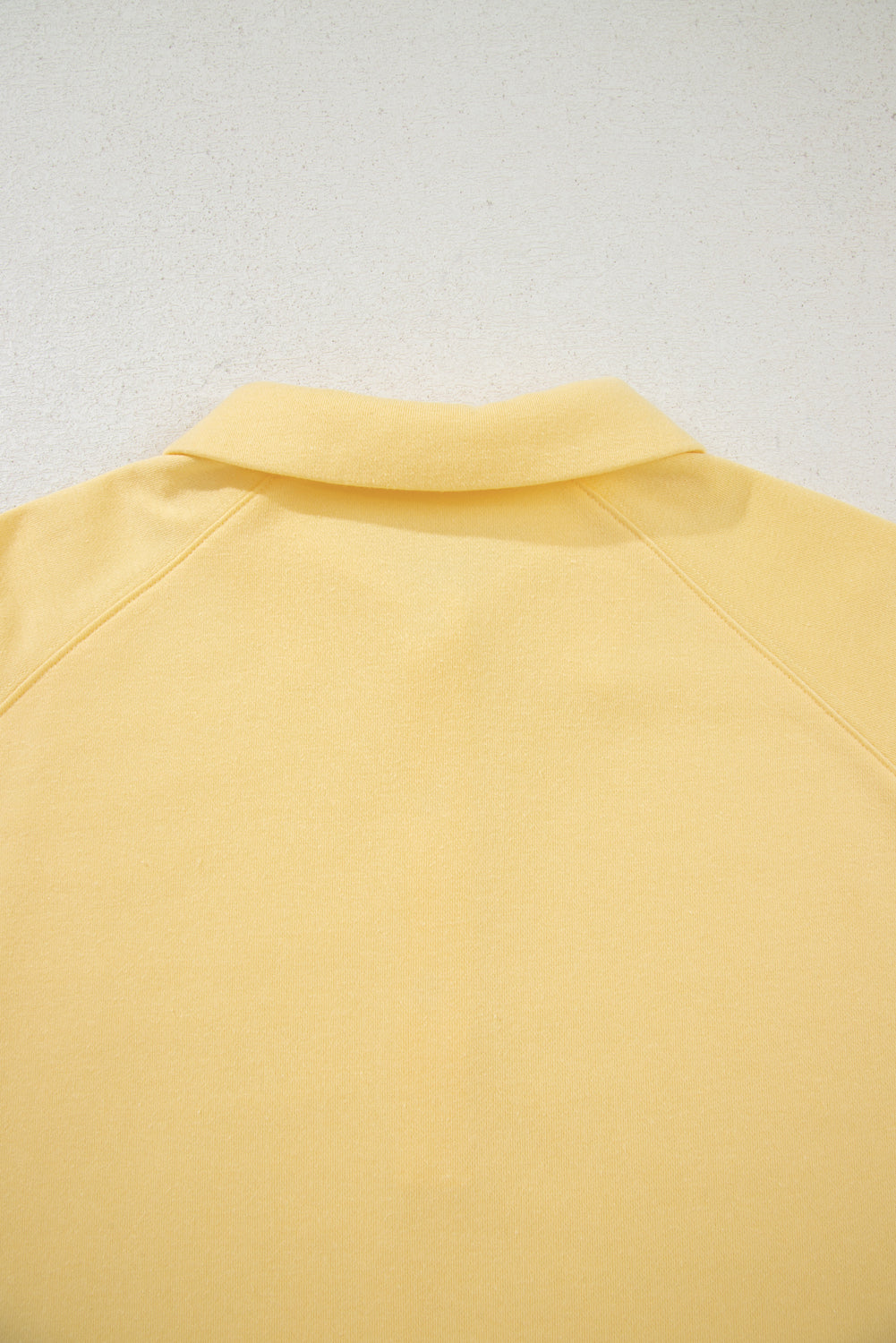 Yellow Cream Button Collar Drop Shoulder Pullover and Shorts 2pcs Outfit Short Sets JT's Designer Fashion