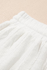 Jet Stream Textured Patched Pocket Short Sleeve Top Drawstring Shorts Set Short Sets JT's Designer Fashion