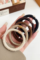 Camel 5Pcs Solid High Elastic Hair Tie Headwear JT's Designer Fashion